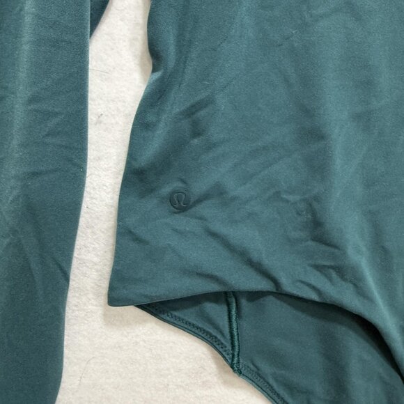 Lululemon Bodysuit Womens Small Green Long Sleeve Scoop Neck Snap Closure Top - Picture 7 of 9
